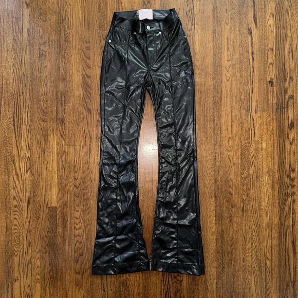 Revice Black Leather Flare Pants Venus Flares - Picture 3 of 9